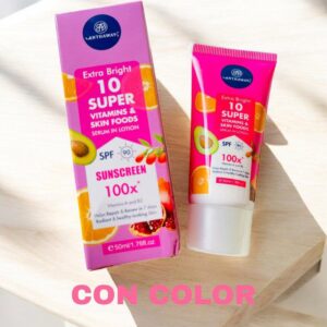 PROTECTOR SOLAR CON COLOR - 100x con Vitaminas A y B2